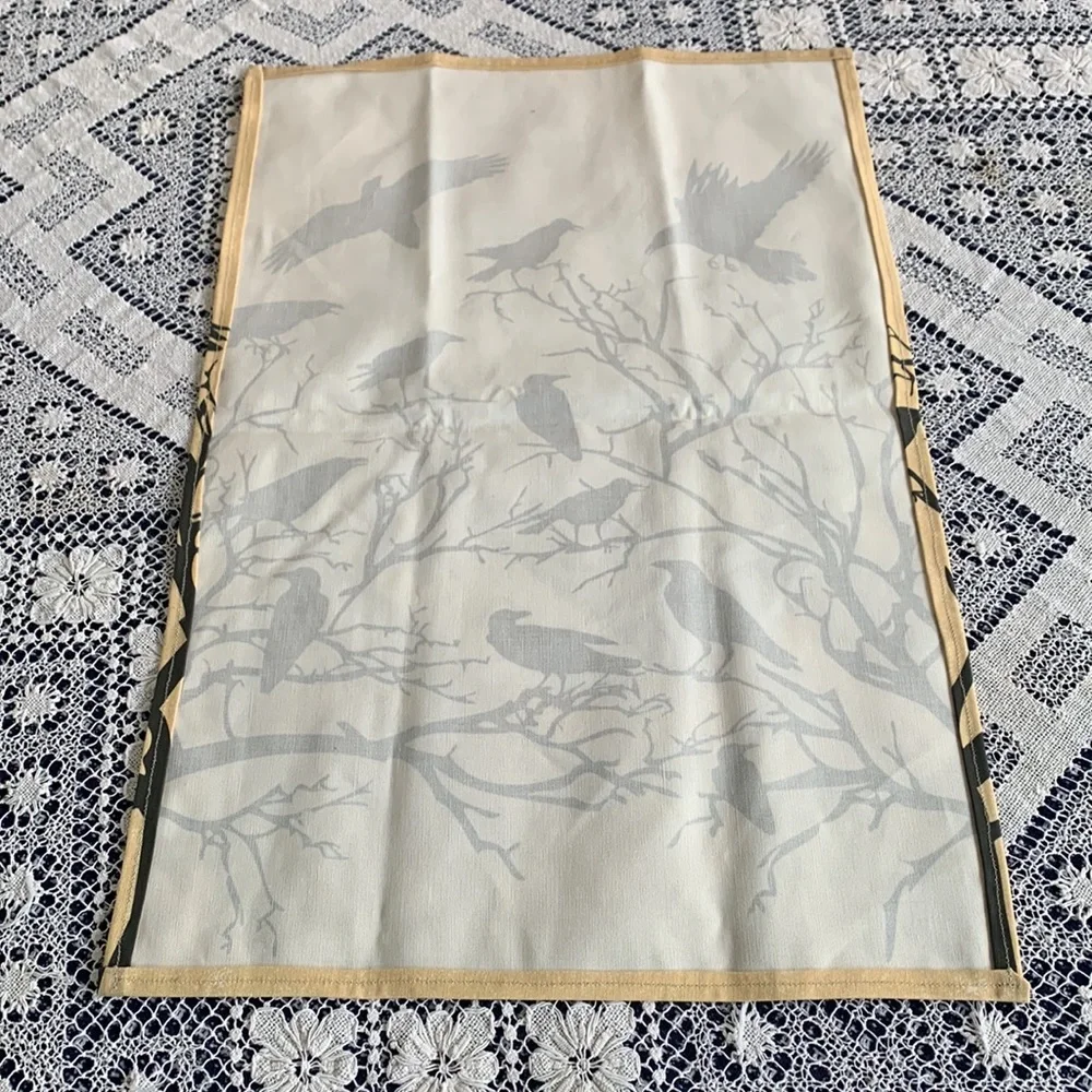 Brand new Raven flock tea towel handmade 16”x24”